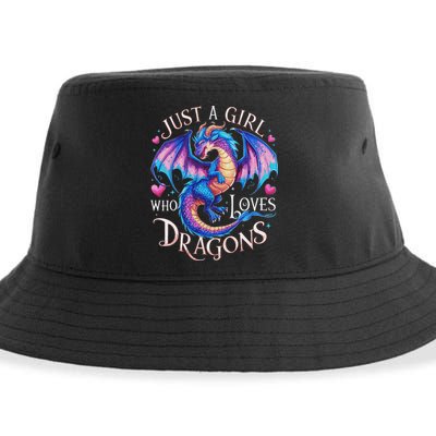 Just A Girl Who Loves Dragons Cute Dragon Sustainable Bucket Hat