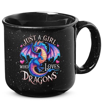 Just A Girl Who Loves Dragons Cute Dragon 15oz Campfire Ceramic Mug