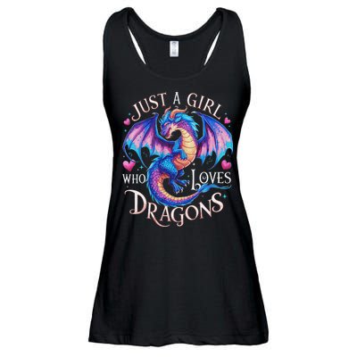 Just A Girl Who Loves Dragons Cute Dragon Ladies Essential Flowy Tank
