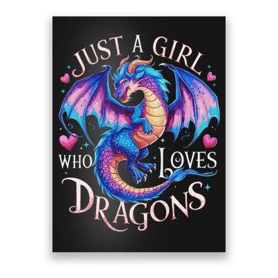 Just A Girl Who Loves Dragons Cute Dragon Poster