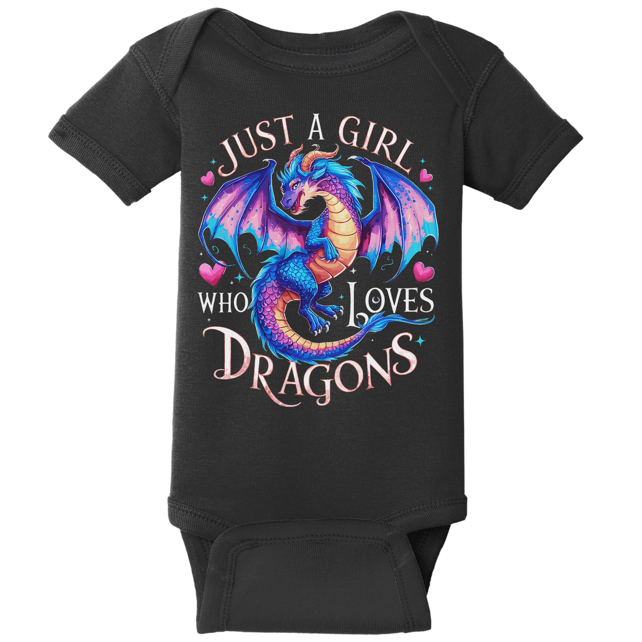 Just A Girl Who Loves Dragons Cute Dragon Baby Bodysuit