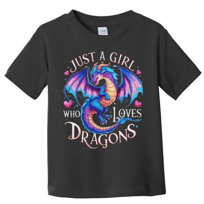 Just A Girl Who Loves Dragons Cute Dragon Toddler T-Shirt
