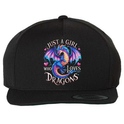 Just A Girl Who Loves Dragons Cute Dragon Wool Snapback Cap