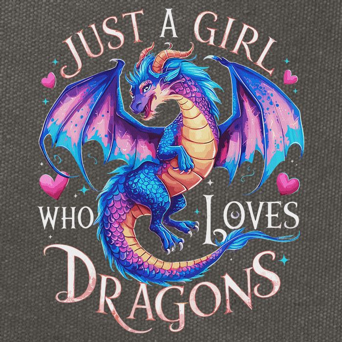 Just A Girl Who Loves Dragons Cute Dragon Cotton Canvas Backpack