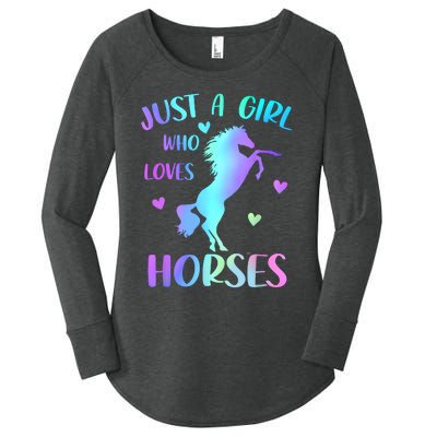 Just A Girl Who Loves Horses Women's Perfect Tri Tunic Long Sleeve Shirt