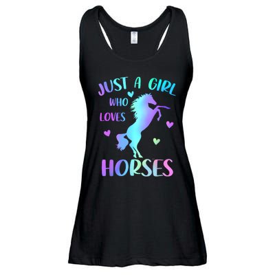 Just A Girl Who Loves Horses Ladies Essential Flowy Tank