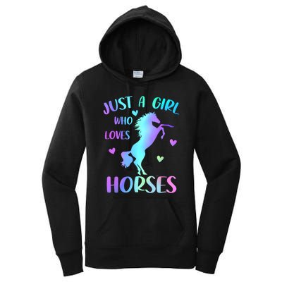 Just A Girl Who Loves Horses Women's Pullover Hoodie