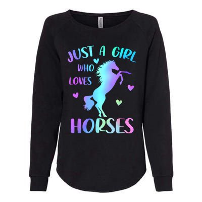 Just A Girl Who Loves Horses Womens California Wash Sweatshirt