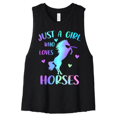 Just A Girl Who Loves Horses Women's Racerback Cropped Tank