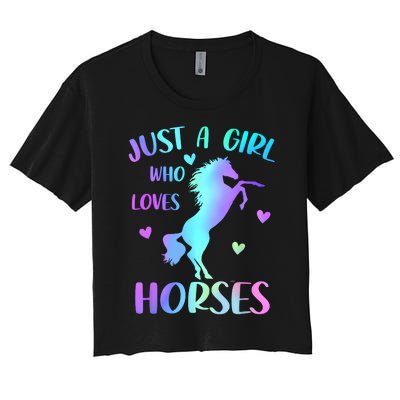 Just A Girl Who Loves Horses Women's Crop Top Tee