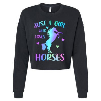 Just A Girl Who Loves Horses Cropped Pullover Crew