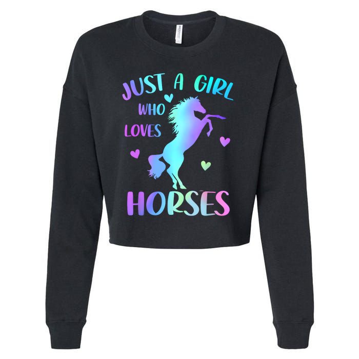 Just A Girl Who Loves Horses Cropped Pullover Crew