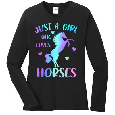 Just A Girl Who Loves Horses Ladies Long Sleeve Shirt