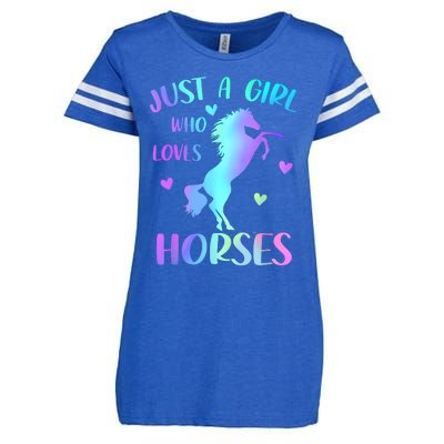 Just A Girl Who Loves Horses Enza Ladies Jersey Football T-Shirt