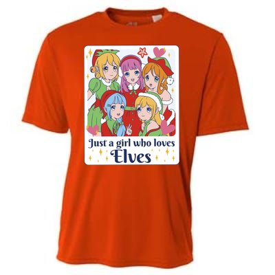 Just A Girl Who Loves Elves Anime Christmas Cooling Performance Crew T-Shirt