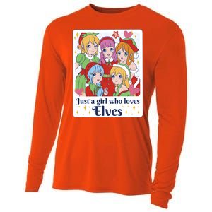 Just A Girl Who Loves Elves Anime Christmas Cooling Performance Long Sleeve Crew