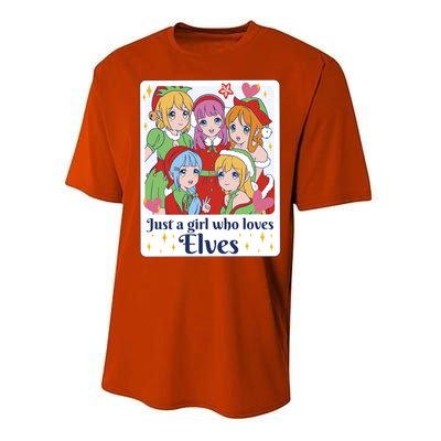 Just A Girl Who Loves Elves Anime Christmas Performance Sprint T-Shirt