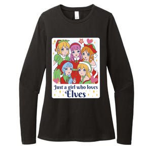 Just A Girl Who Loves Elves Anime Christmas Womens CVC Long Sleeve Shirt