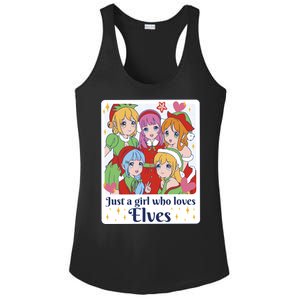 Just A Girl Who Loves Elves Anime Christmas Ladies PosiCharge Competitor Racerback Tank