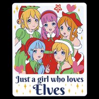 Just A Girl Who Loves Elves Anime Christmas Womens Tank Top