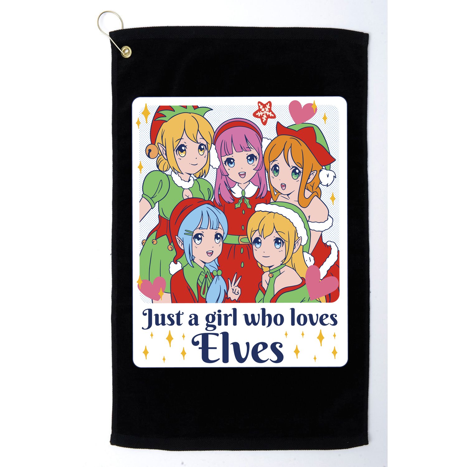 Just A Girl Who Loves Elves Anime Christmas Golf Towel