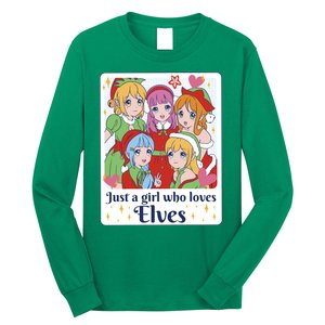 Just A Girl Who Loves Elves Anime Christmas Long Sleeve Shirt