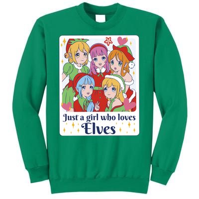 Just A Girl Who Loves Elves Anime Christmas Sweatshirt