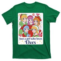 Just A Girl Who Loves Elves Anime Christmas T-Shirt