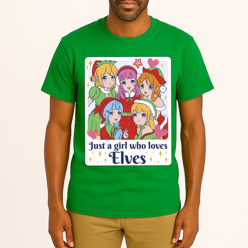 Just A Girl Who Loves Elves Anime Christmas Tall T-Shirt