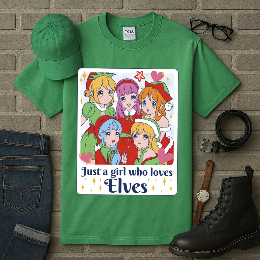 Just A Girl Who Loves Elves Anime Christmas Tall T-Shirt