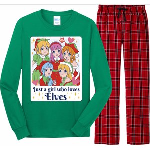 Just A Girl Who Loves Elves Anime Christmas Long Sleeve Pajama Set