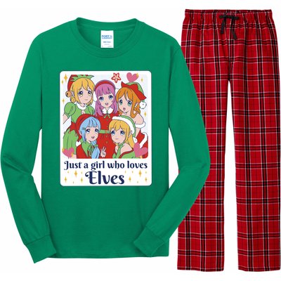 Just A Girl Who Loves Elves Anime Christmas Long Sleeve Pajama Set