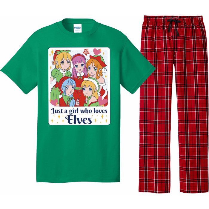 Just A Girl Who Loves Elves Anime Christmas Pajama Set