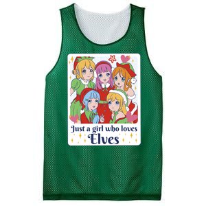 Just A Girl Who Loves Elves Anime Christmas Mesh Reversible Basketball Jersey Tank