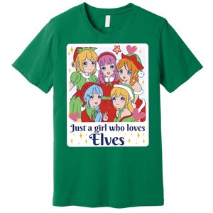 Just A Girl Who Loves Elves Anime Christmas Premium T-Shirt