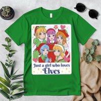 Just A Girl Who Loves Elves Anime Christmas Premium T-Shirt