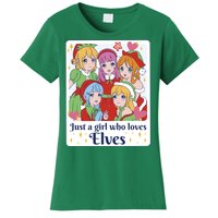 Just A Girl Who Loves Elves Anime Christmas Women's T-Shirt