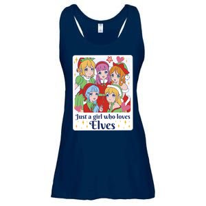 Just A Girl Who Loves Elves Anime Christmas Ladies Essential Flowy Tank