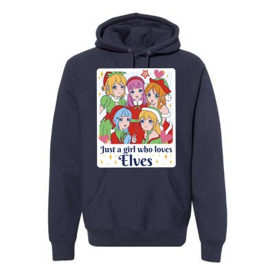 Just A Girl Who Loves Elves Anime Christmas Premium Hoodie