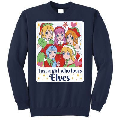 Just A Girl Who Loves Elves Anime Christmas Tall Sweatshirt