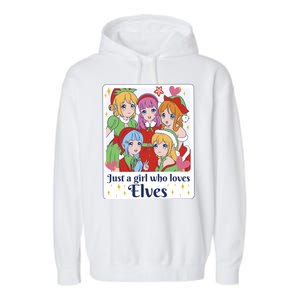 Just A Girl Who Loves Elves Anime Christmas Garment-Dyed Fleece Hoodie