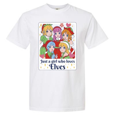 Just A Girl Who Loves Elves Anime Christmas Garment-Dyed Heavyweight T-Shirt