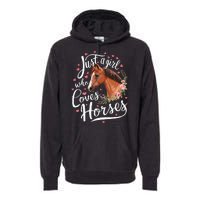 Just A Girl Who Loves Horses Horse Premium Hoodie