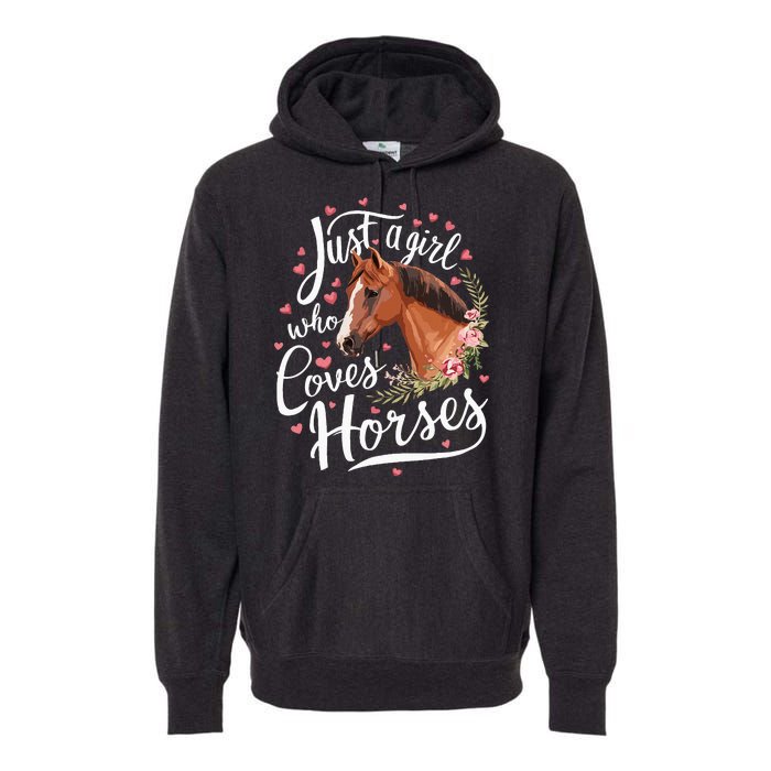 Just A Girl Who Loves Horses Horse Premium Hoodie