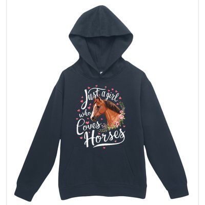 Just A Girl Who Loves Horses Horse Urban Pullover Hoodie