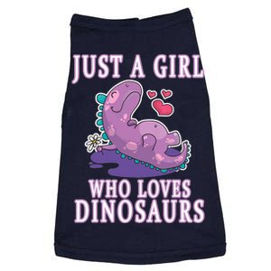 Just A Girl Who Loves Dinosaurs Cute Floral Girl Teens Gift Doggie Tank