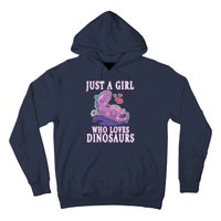 Just A Girl Who Loves Dinosaurs Cute Floral Girl Teens Gift Hoodie