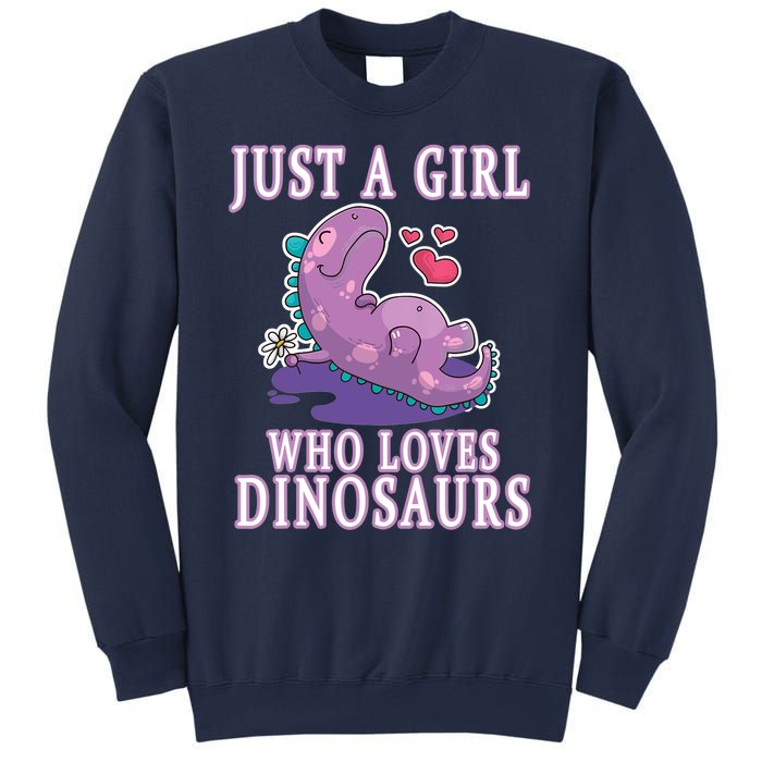 Just A Girl Who Loves Dinosaurs Cute Floral Girl Teens Gift Sweatshirt