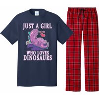 Just A Girl Who Loves Dinosaurs Cute Floral Girl Teens Gift Pajama Set