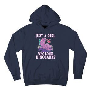 Just A Girl Who Loves Dinosaurs Cute Floral Girl Teens Gift Tall Hoodie